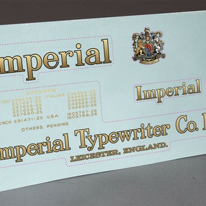 Precut IMPERIAL MODEL 50 TYPEWRITER Water slide Decal for restoration complete set