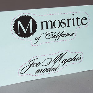 MOSRITE BLACK precut water slide decal Joe Maphis (version 2) Guitar headstock for restoration