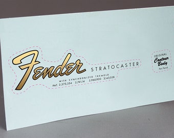 Stratocaster 64-65 Transition Tremolo precut water slide decal headstock for restoration