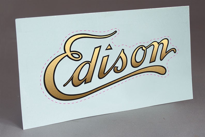 Precut Water Slide Decal EDISON LOGO for Cilinder Phonograph