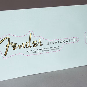 Stratocaster 63 Tremolo precut water slide decal headstock for restoration