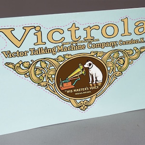 Precut Big Decal VICTROLA PHONOGRAPH Water Slide Decal for Cabinet RESTORATION