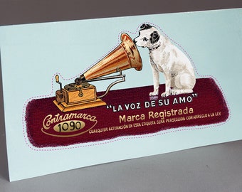 Precut Big HMV La Voz De Su Amo, CONTRAMARCA GRAMOPHONE Water Slide Decal