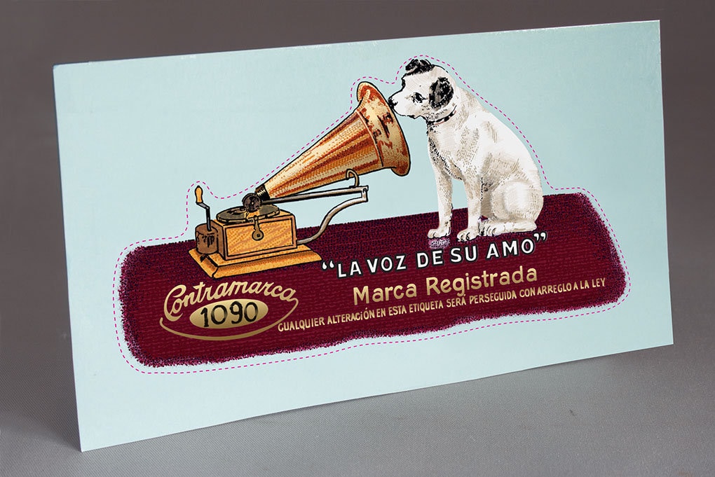 Precut Big HMV La Voz De Su Amo, CONTRAMARCA GRAMOPHONE Water Slide Decal