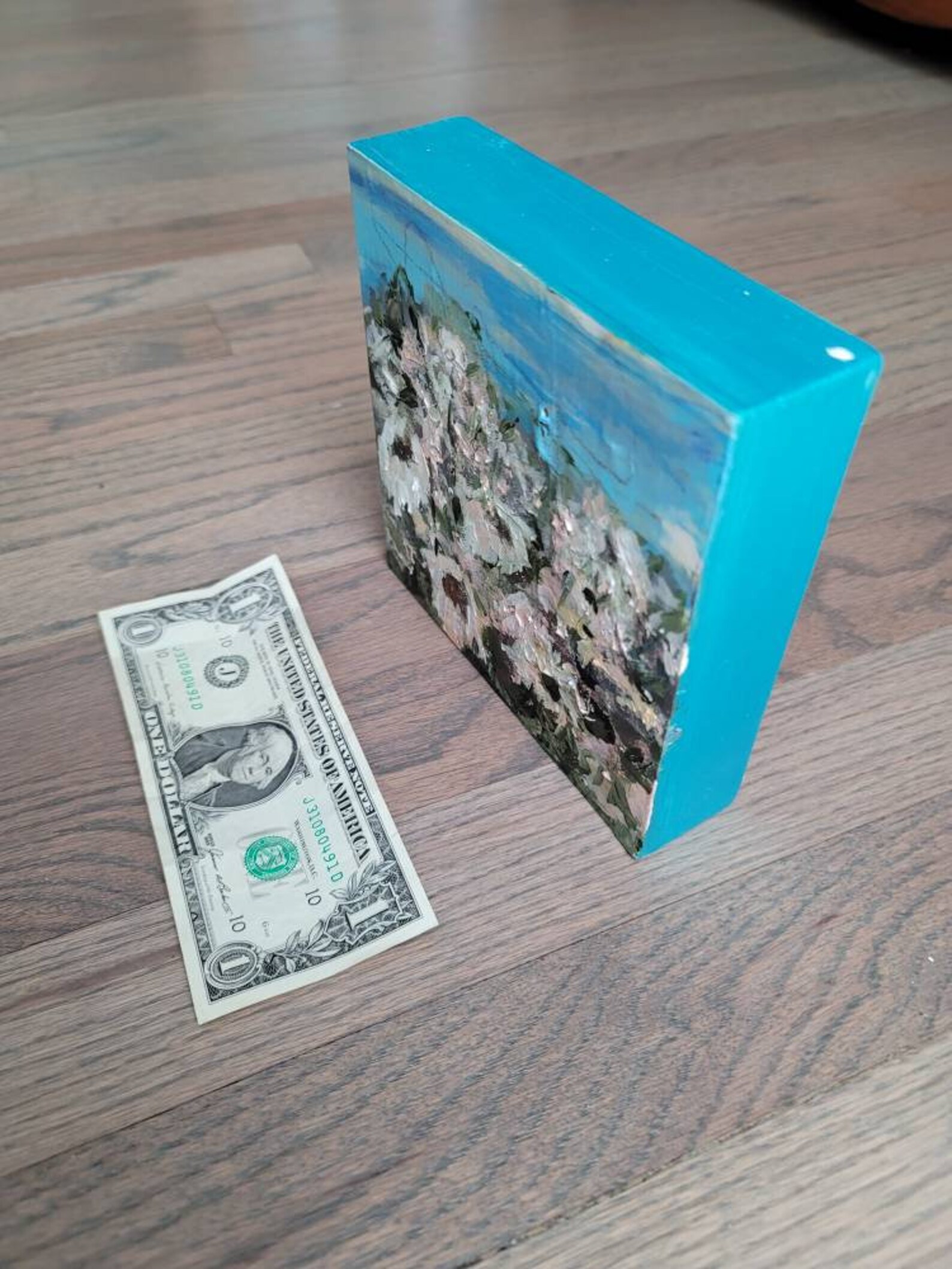 Original Acrylic Painting on Wood box. Contemporary noframe Etsy