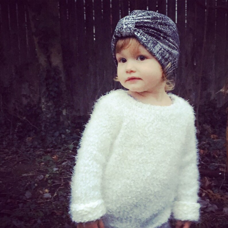 Metallic Turban Silver/Black Hatchi Knit Baby Turban | Etsy