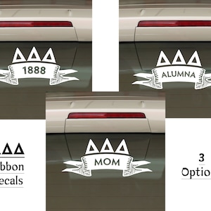 Delta Delta Delta Ribbon Decals | Sorority Greek Letters