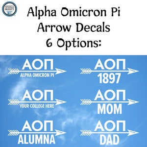 Alpha Omicron Pi Arrow Decals | 6 Design Options