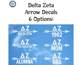 Delta Zeta Arrow Decals | 6 Design Options