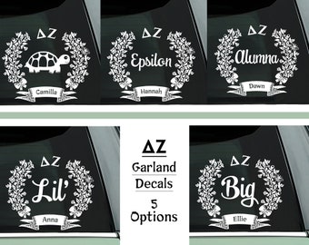 Delta Zeta Sorority Decals | Custom Personalized Name and Chapter