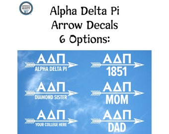 Alpha Delta Pi Arrow Decals | 6 Design Options