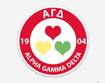 Alpha Gamma Delta Hearts Sticker | Top Quality Vinyl | Durable & Weatherproof