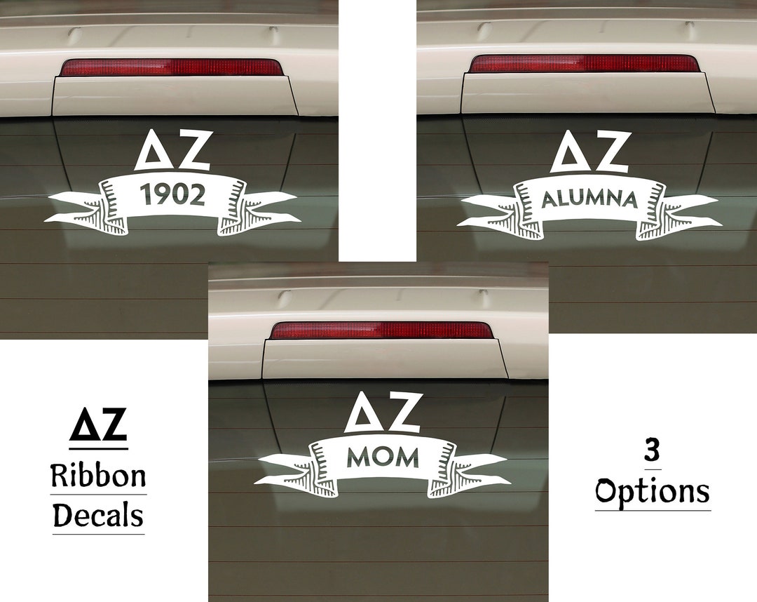 Delta Zeta Ribbon Decals | Sorority Greek Letters - Etsy