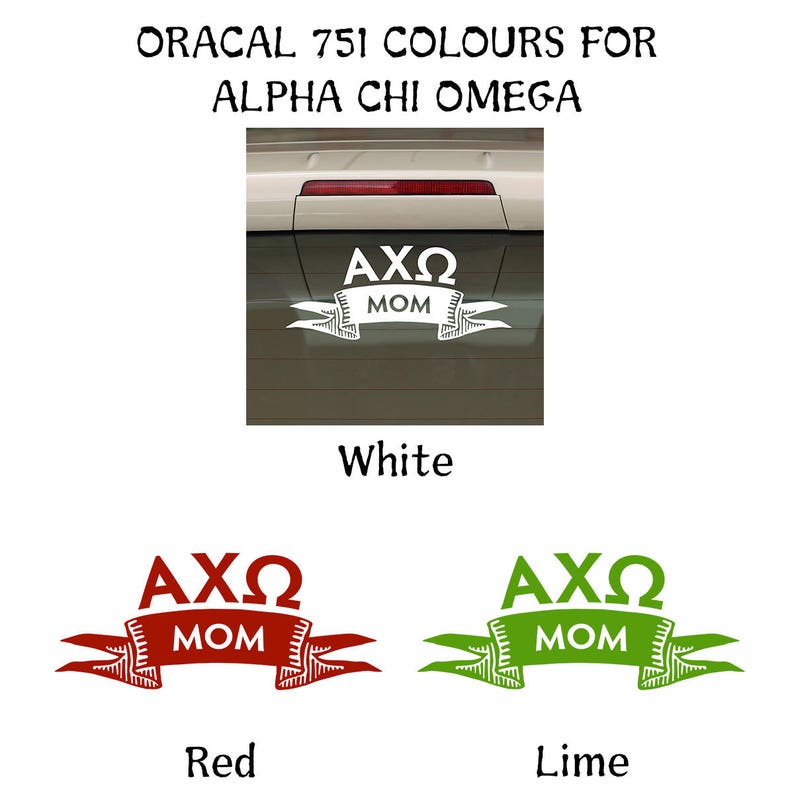 Alpha Chi Omega Ribbon Decals | Sorority Greek Letters - Etsy
