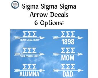 Sigma Sigma Sigma Arrow Decals | 6 Design Options