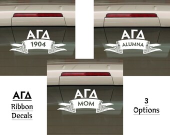 Alpha Gamma Delta Ribbon Decals | Sorority Greek Letters