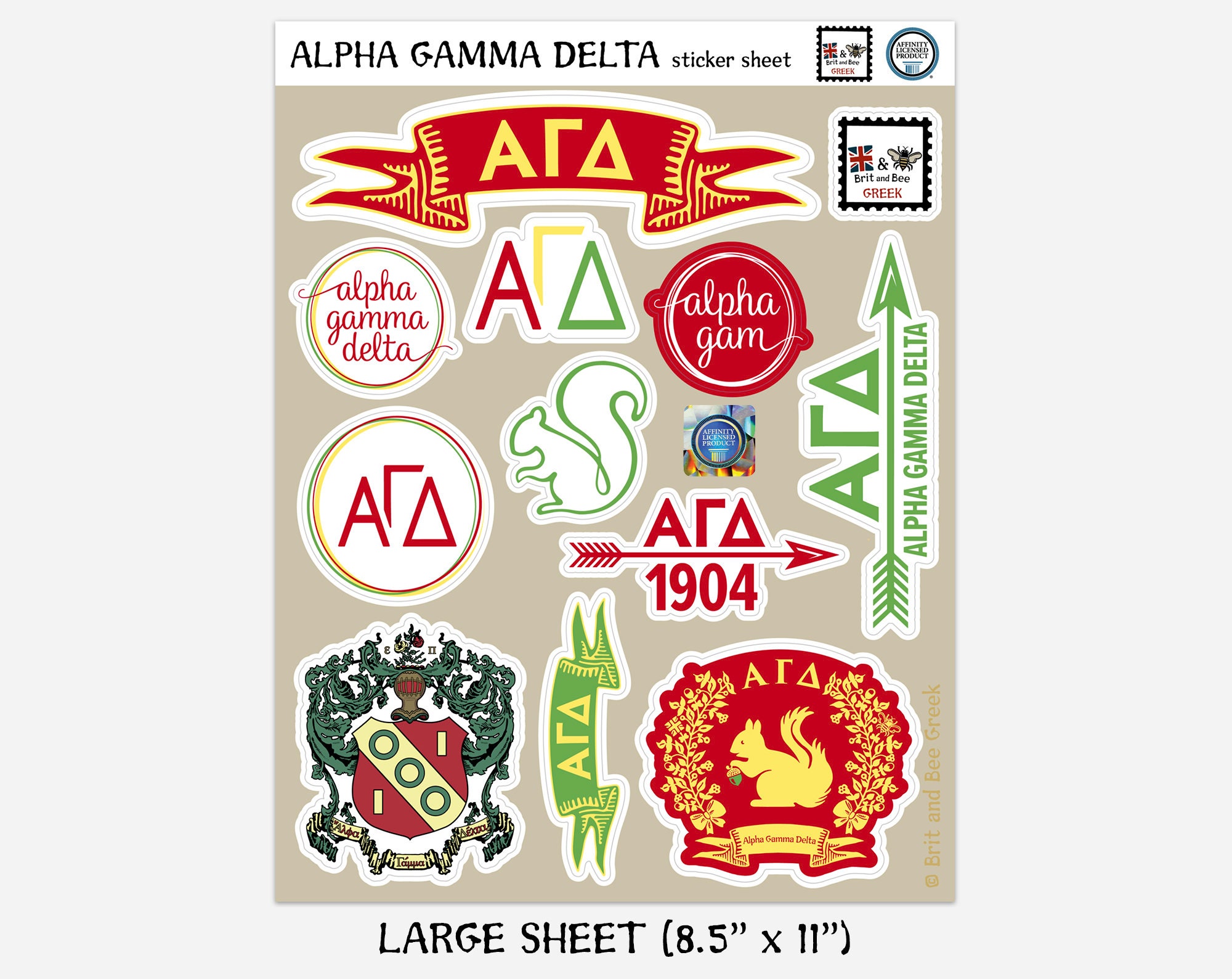 Ondenkbaar Schots fout Alpha Gamma Delta Sticker Sheet Top Quality Vinyl Durable - Etsy België