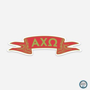 Alpha Chi Omega Large Ribbon Sticker | Top Quality Vinyl | Durable & Weatherproof