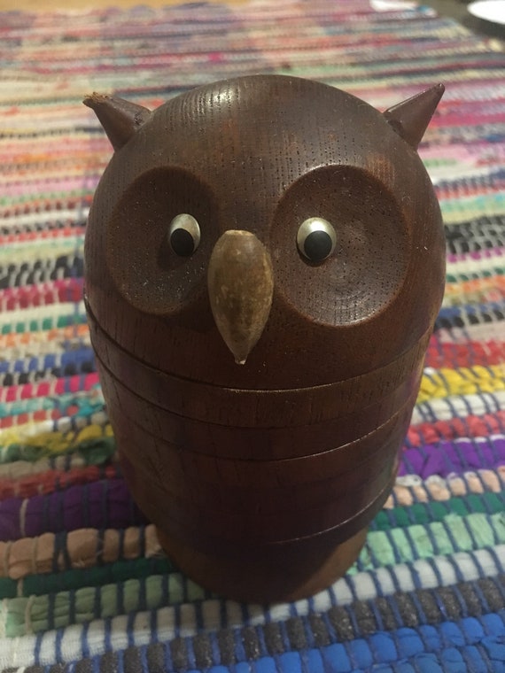 wooden stacking owls