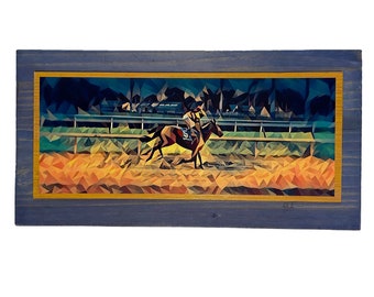 Derby Green Horse Deco Wooden Art