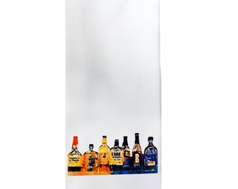 Bourbon Bottles Favorites Tea Towel