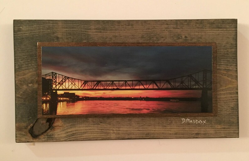 Art Photography Kentucky Louisville Second Street Bridge at Night Panorama Framed Wall Art Downtown Louisville