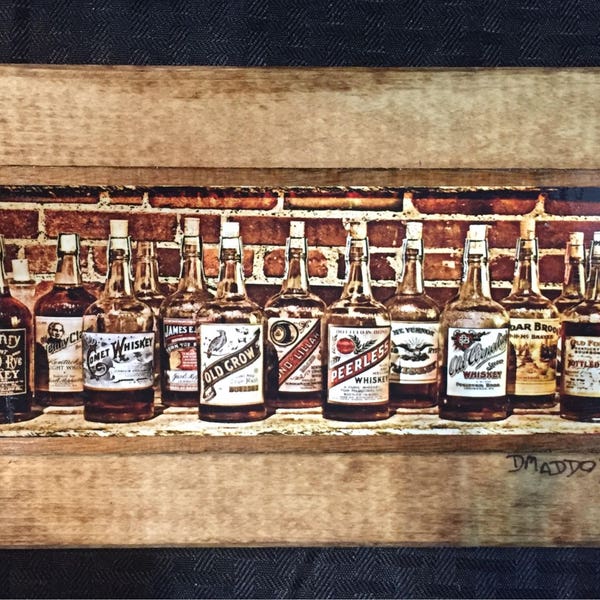 Bourbon Bottle Art - Etsy