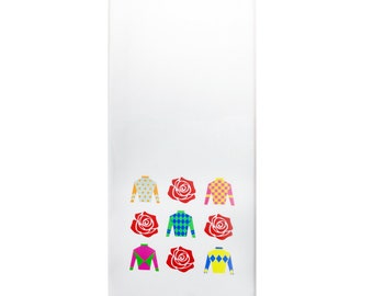 Silks and Roses Derby Color Cotton Tea Towel