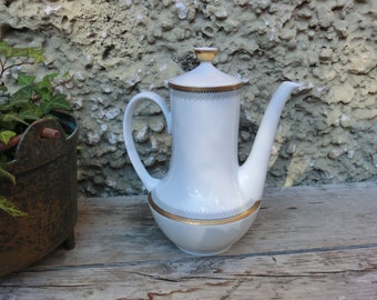VINTAGE coffee pot white gold, teapot by WINTERLING Bavaria, coffee service, modern pot, flower vase, gift, watering can