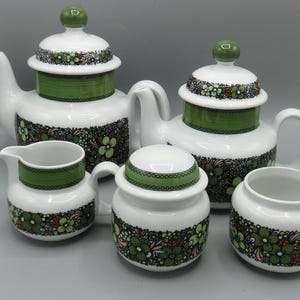 VINTAGE centerpiece, coffee pot teapot milk jug sugar bowl, coffee service teapot milk jug, jug milk sugar, Graziela Arzberg
