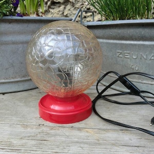 VINTAGE bedside lamp Bubble Space Age round lamp bubble pattern ball lamp glass ball lampshade desk lamp table lamp gift
