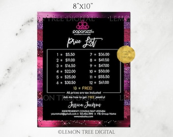 Paparazzi Price List Paparazzi Pricing 8x10 Poster | Etsy