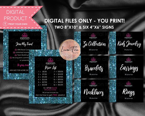 Paparazzi Printable Signs Paparazzi Price List Paparazzi | Etsy