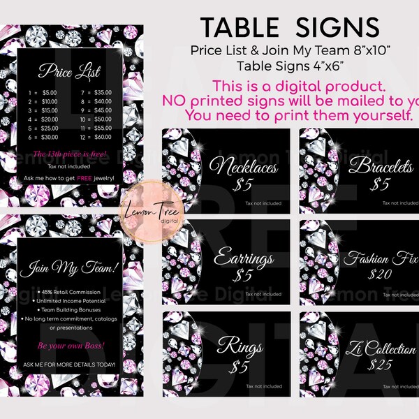 Paparazzi Table Signs - Etsy