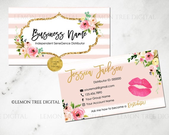 Lipsense Business Cards Senegence Business Cards Lipsense Etsy