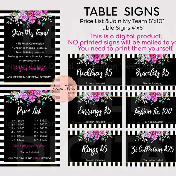 Paparazzi Table Signs - Etsy