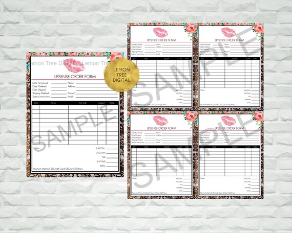 LipSense order forms LipSense order form lipsense forms | Etsy