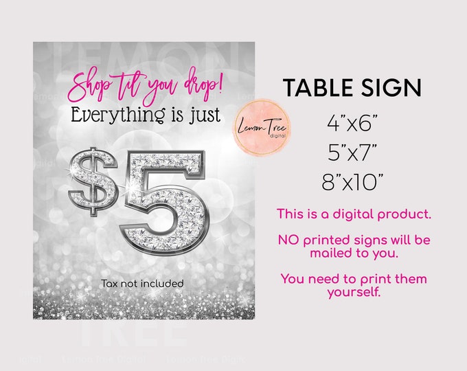 Jewelry Signs Digital Download, Jewelry Table Sign, Jewelry Business