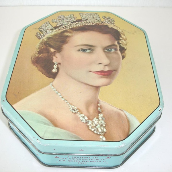 Coronation Tin Queen Elizabeth II George W Horner 1953 Portrait Durham Toffee