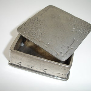 Pewter Trinket Box Fein Zinn SMALL 2&quot; Square