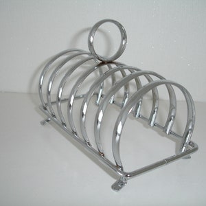 Toast Rack 6 Slice Metal Post Letter Rack Coaster Holder Chrome Sorter