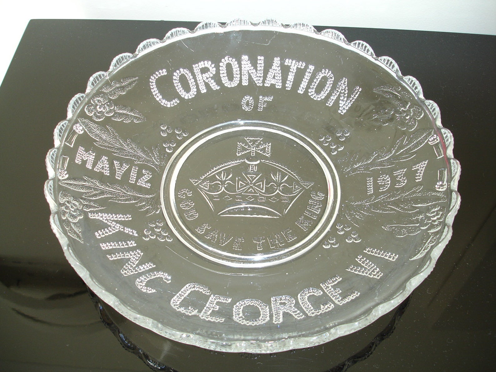 King George VI Coronation Plate Glass Dish 1937 Royal | Etsy
