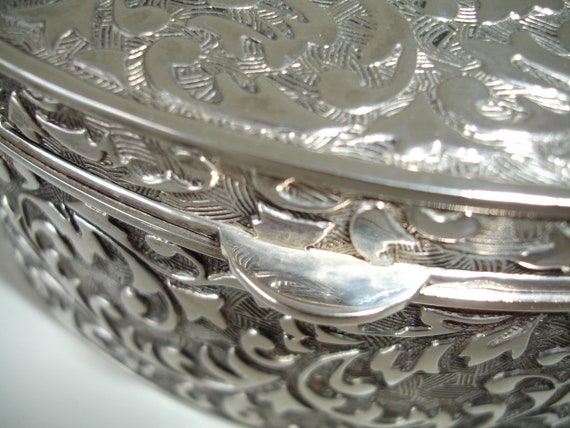 Godinger Silver Metal Jewellery Trinket Box 6 1/2… - image 5