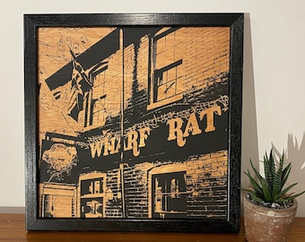 wharf rat bar, Framed Silk Screen Print, Baltimore Maryland (BALT 13)
