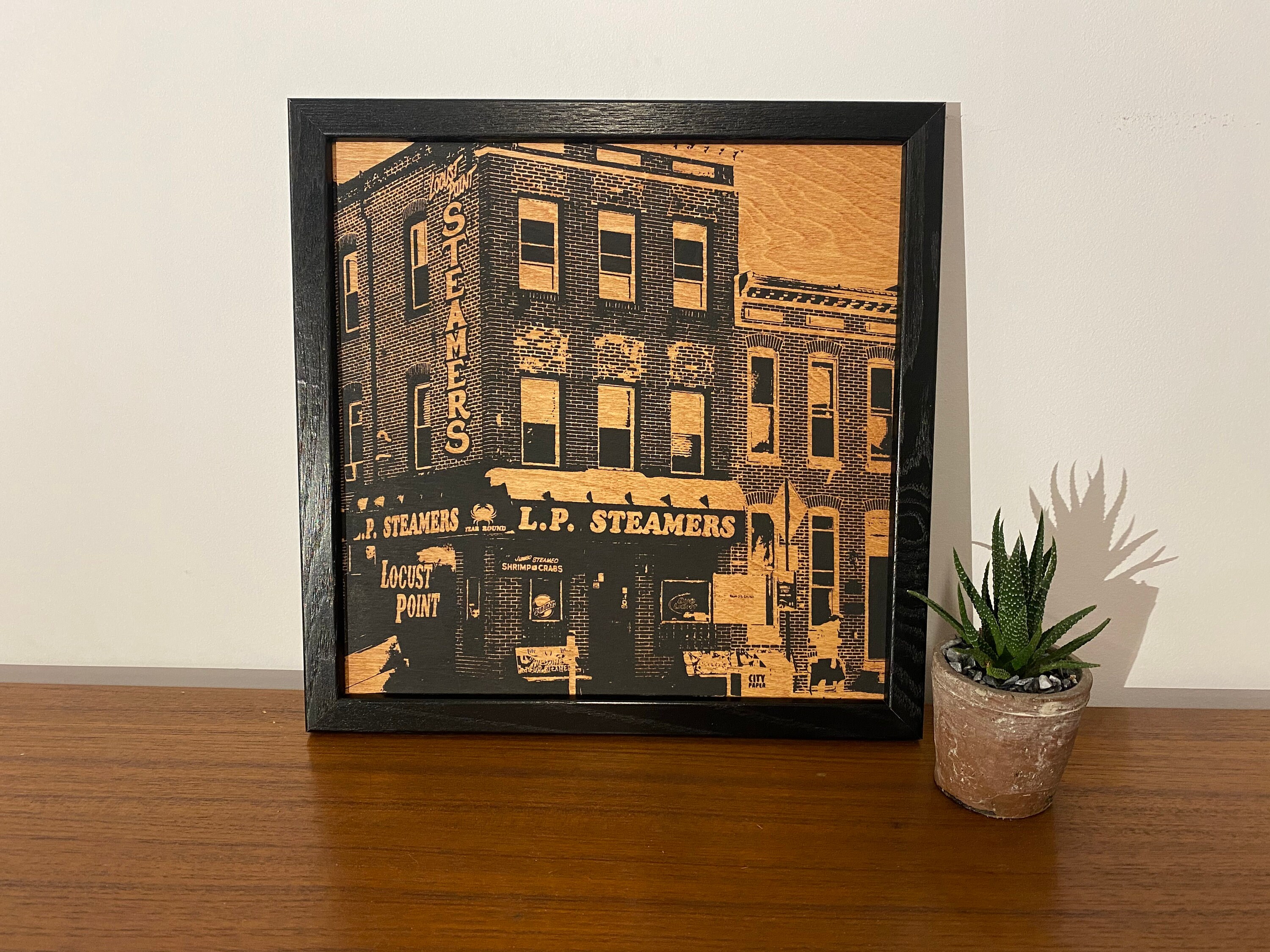 L. P. Steamers Framed Silk Screen Print Baltimore Maryland Etsy