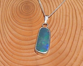 Natural opal pendant|opalised shell|healing|crystal|fossil|unique|ancient|natures gemstone|fossilised australian shell| silver