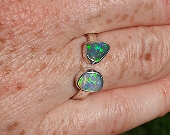 Open-ended opal ring|wife|girlfriend|christmas gift|present|statement ring|size 8.75 US|R UK|unique rings|multi-stone