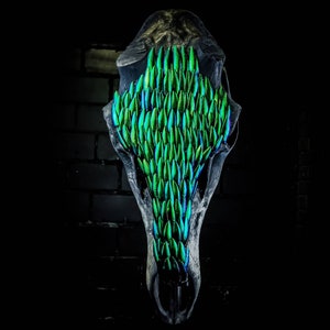 Käferflügel Rehschädel: Sci-Fi Art Lampe, Fotorequisite