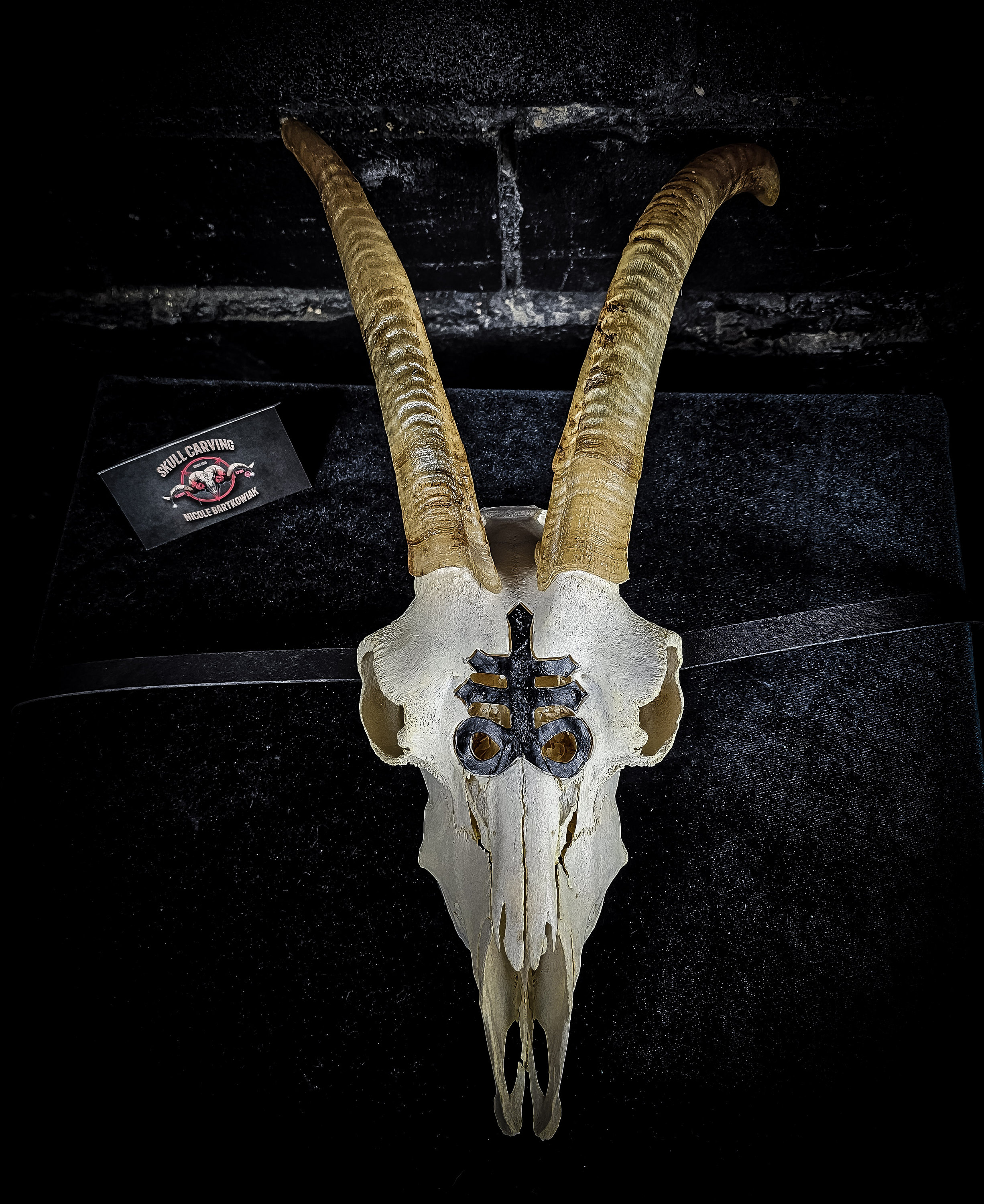 Real Goat Skull With Engraved Leviathan Cross With or Without Jaw. Can Be  Painted. Lamp, Headpiece, Mask Multiple Sizes From Small to Big 