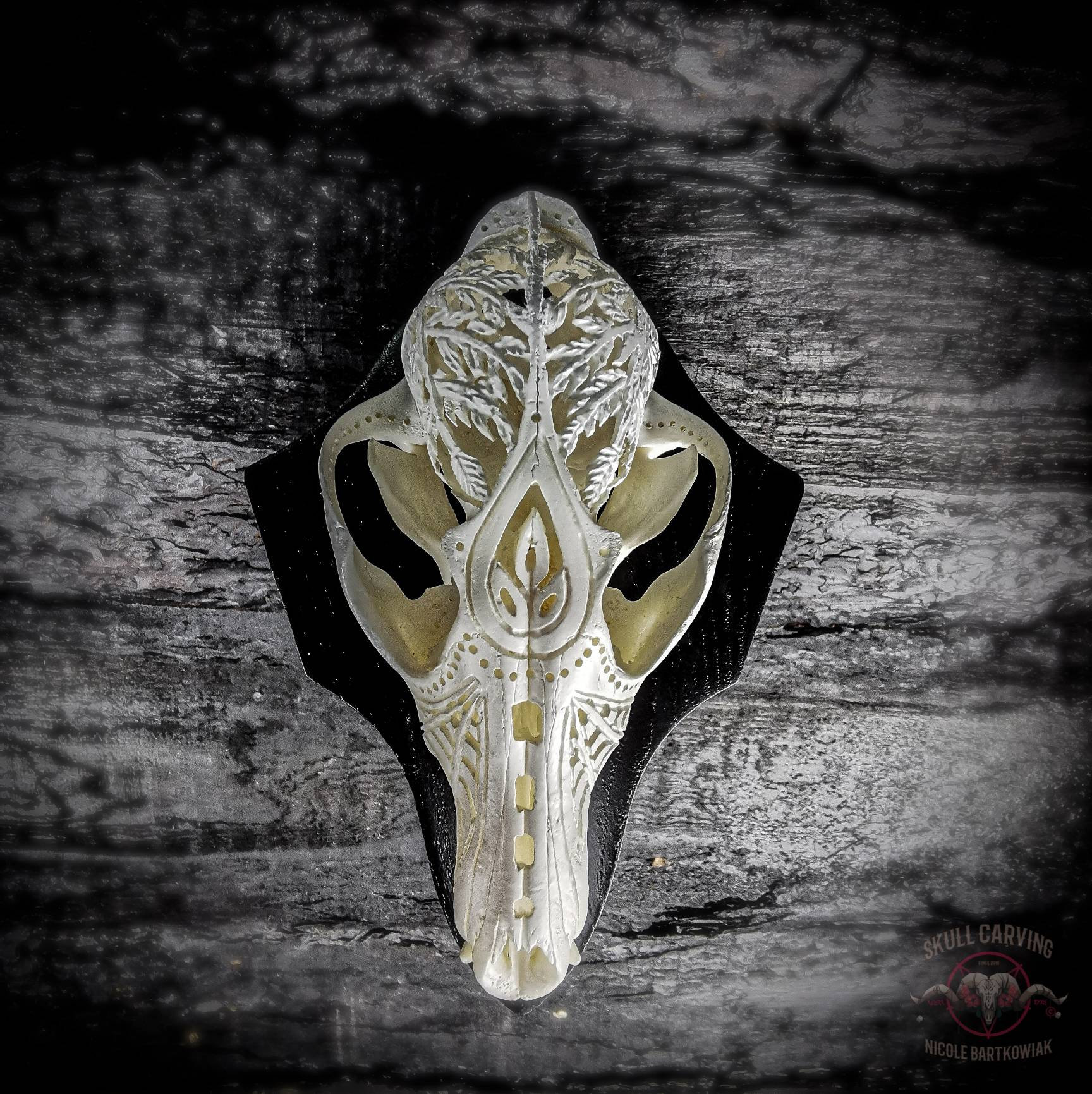 Engraved Fox Skull Sculpture: Custom Filigree Design Ornament - Etsy